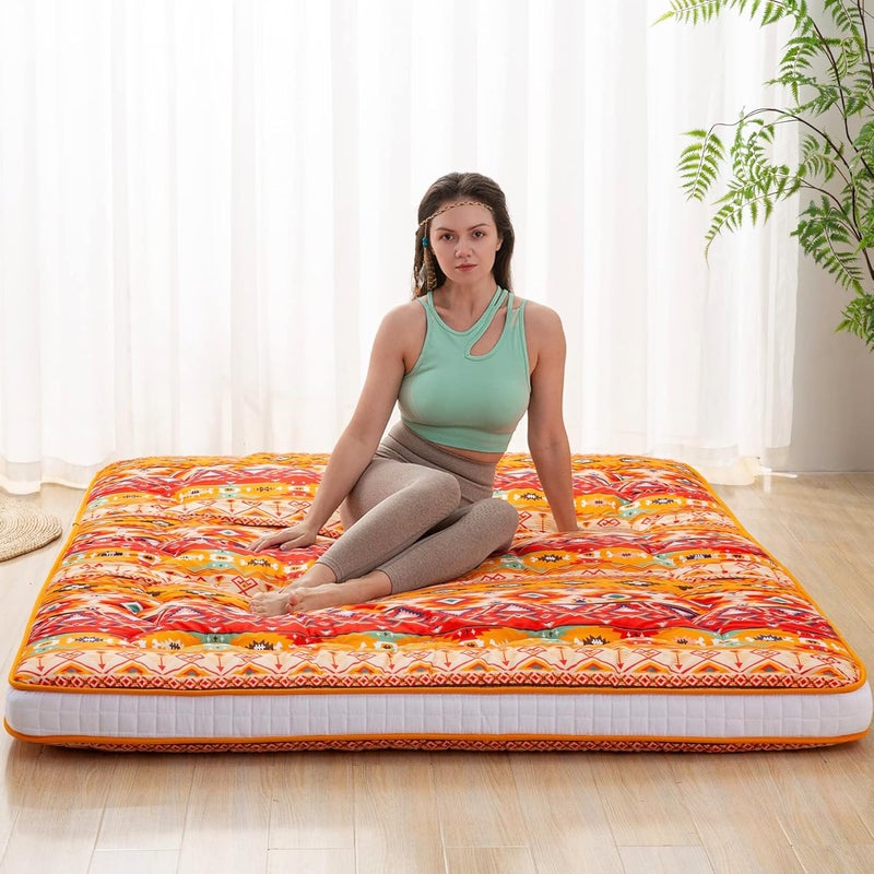 DR.FUTON Japanese Floor Futon Mattress Extra Thick Folding Roll Up Bed Topper Mat for Guest,Lounger and Tavel - Image 1